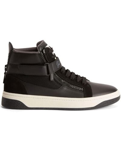 Giuseppe Zanotti Gz94 Panelled Leather Sneakers - Black