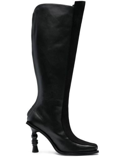 Ahluwalia Chikari 110mm Zebra-print Boots - Black
