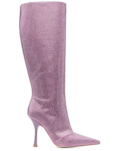 Liu Jo Rhinestone-embellished 110mm Knee-high Boots - Purple