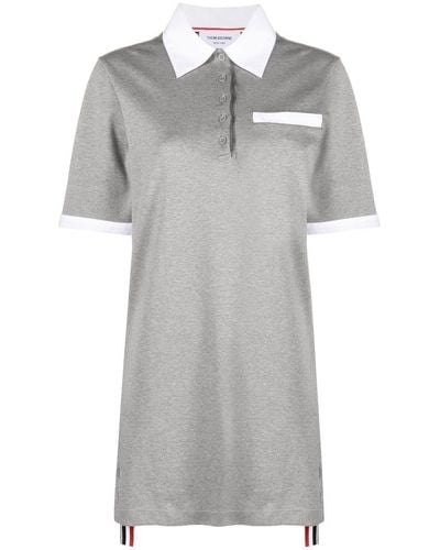 Thom Browne Poloshirtkleid mit Kontrastdetails - Grau