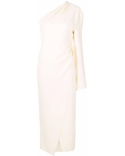 Nanushka Robe mi-longue à design à une épaule - Blanc