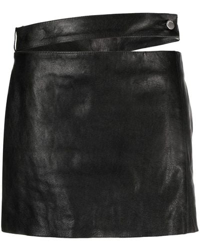 Ambush Low-rise Leather Miniskirt - Black