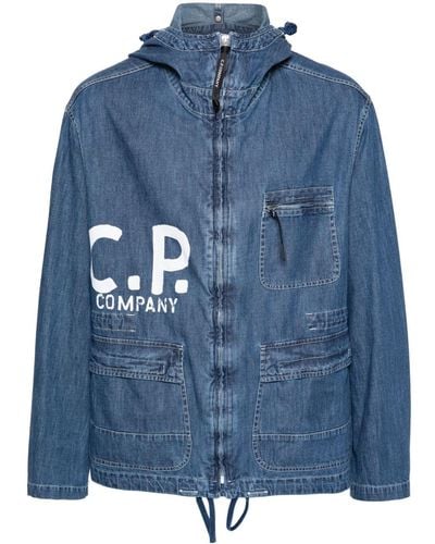 C.P. Company Jeansjacke mit Blu Goggles-Detail - Blau