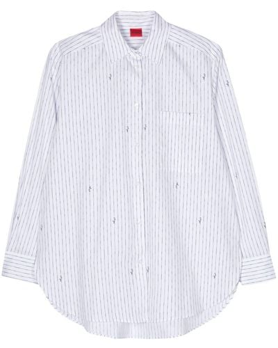 HUGO Elodina Striped Shirt - White