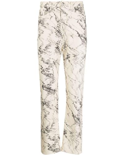 Paul Smith Abstract-print Straight-leg Jeans - Natural