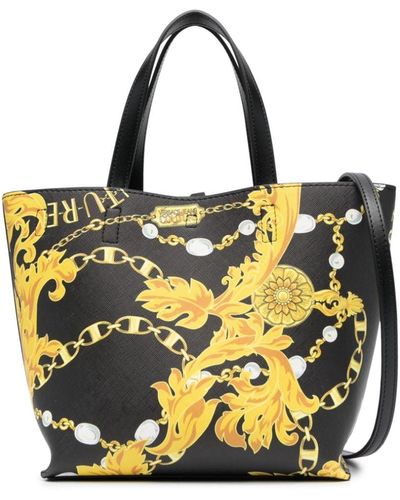 Versace Chain Couture Tote Bag - Yellow