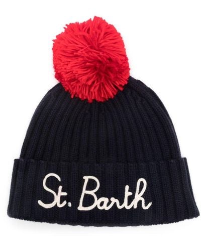 Mc2 Saint Barth Logo-embroidered Ribbed-knit Beanie