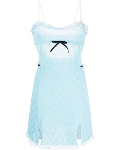 Cormio Sheer-coverage Knitted Dress - Blue