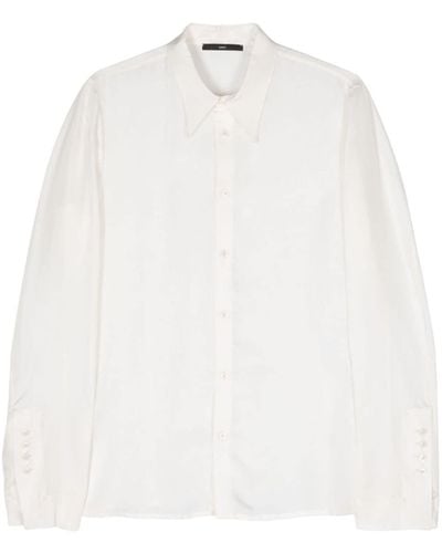 SAPIO Pointed-collar Twill Shirt - White