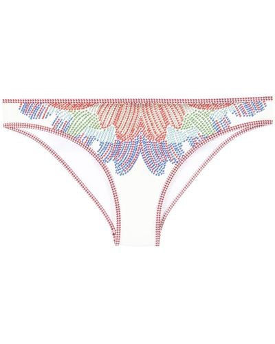 La DoubleJ Graphic-print Bikini Bottoms - Pink