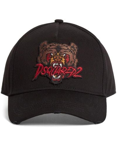 DSquared² Tiger-appliqué Baseball Cap - Grey