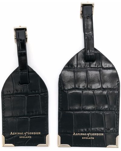 Aspinal of London Set aus zwei Gepäckanhängern - Schwarz