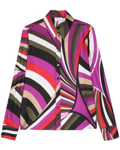 Emilio Pucci Iride-Print Silk Shirt - Pink