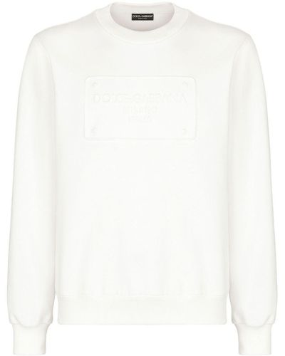 Dolce & Gabbana Sweater Met Dg-logo Reliëf - Wit