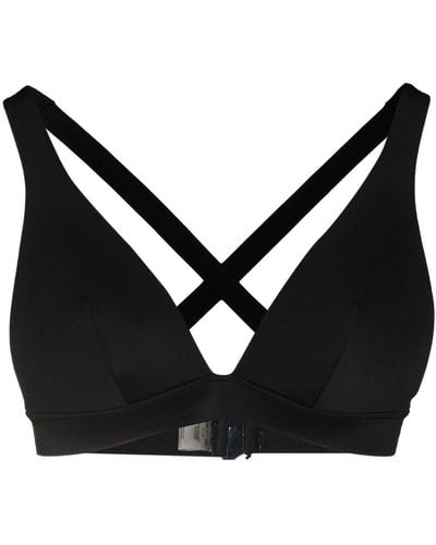 Form and Fold The Tri Cross-strap Bikini Top - Black