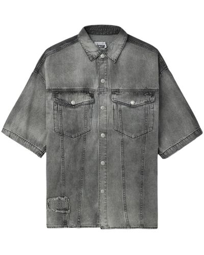 Izzue Washed Denim Shirt - Grey