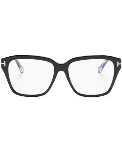 Tom Ford Brille mit breitem Gestell - Schwarz