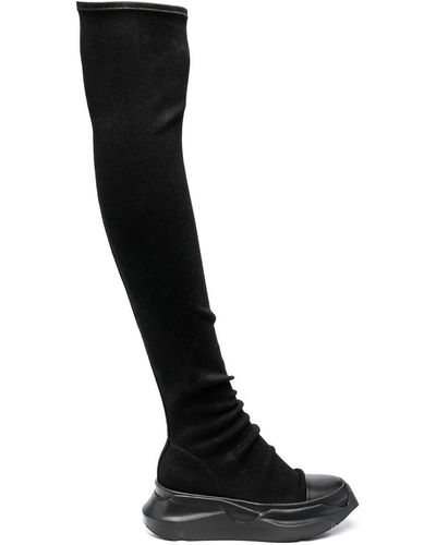 Rick Owens Botas altas con suela gruesa - Negro