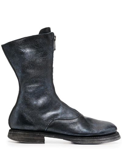Guidi Front-zip Ankle Boots - Blue