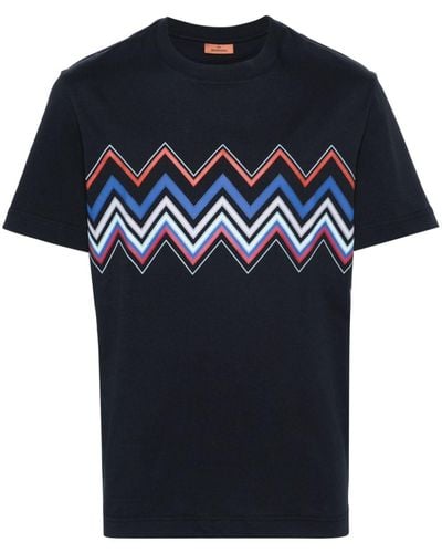 Missoni T-Shirt mit Zickzackmuster - Blau