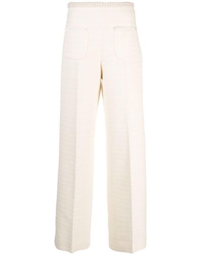 Sandro Embellished Tweed Trousers - Natural