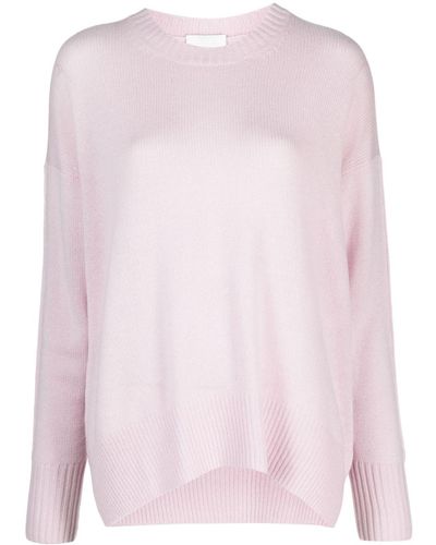 Allude Crew-neck Cashmere Sweater - Pink