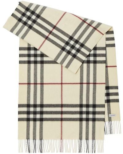 Burberry Check-pattern Cashmere Scarf - Grey