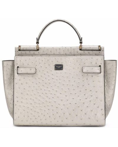 Dolce & Gabbana Medium Sicily 62 Soft Shoulder Bag - Grey