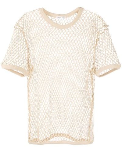 Cmmn Swdn Beige Fishnet T-shirt - Natural