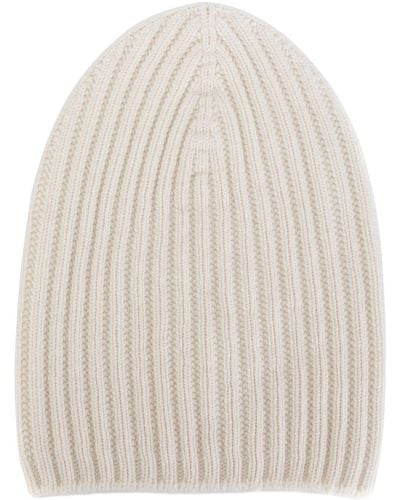Barrie Ribbed-knit Cashmere Beanie - Natural