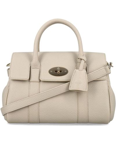 Mulberry Small Bayswater Leather Tote Bag - Natural