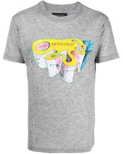 Viktor & Rolf T-Shirt mit Zeichnungs-Print - Grau