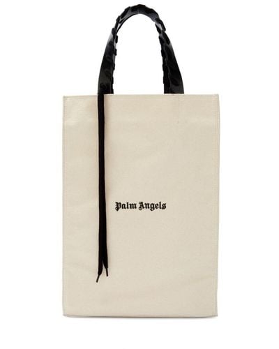 Palm Angels Shopper mit Logo-Print - Natur