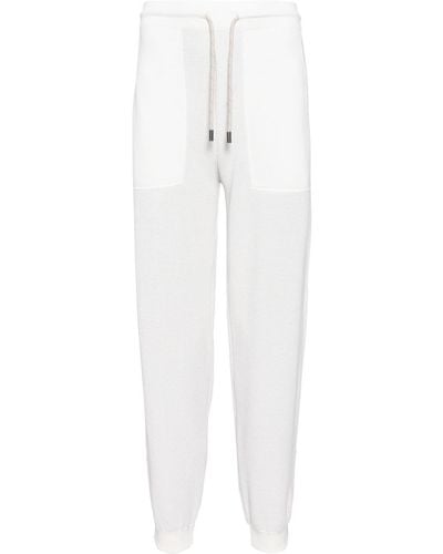 Sease Honeycomb Knit Track Trousers - White