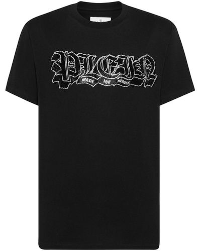 Philipp Plein T-Shirt mit Logo-Verzierung - Schwarz