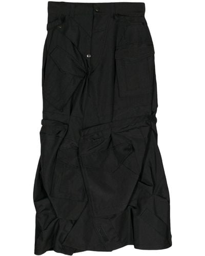 Junya Watanabe Asymmetric Cargo Skirt - Black