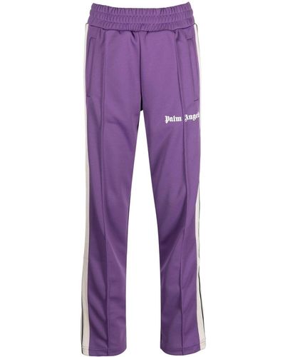 Palm Angels Pantalon de jogging à logo imprimé - Violet
