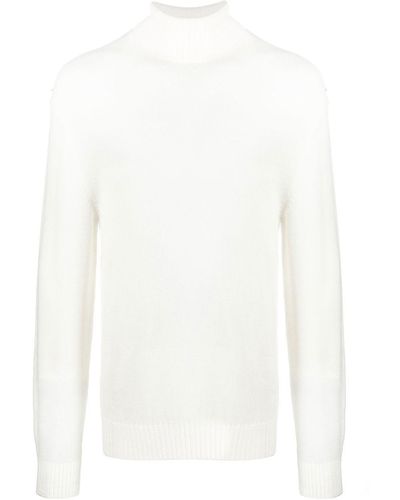 Jil Sander Roll Neck Knitted Sweater - White