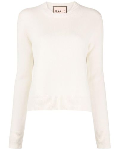 Plan C Maglione girocollo - Bianco