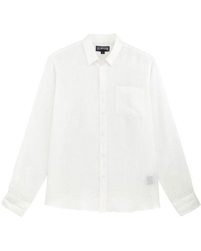 Vilebrequin Logo-embroidered Linen Shirt - White