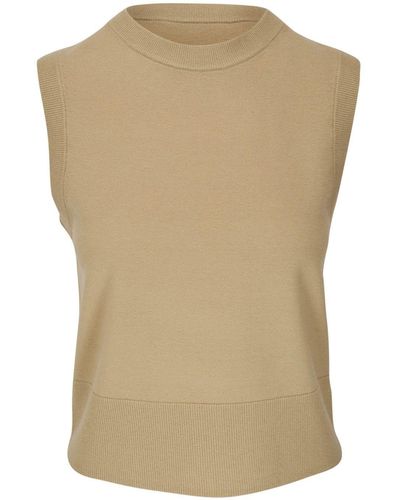 Vince Knitted Wool-blend Top - Natural
