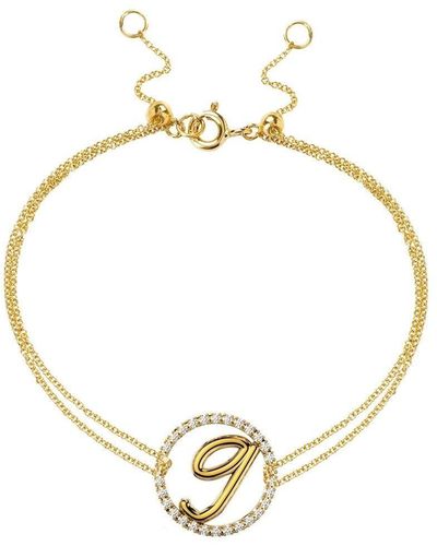 The Alkemistry 18kt Yellow Gold Love Letter G Pavé Diamond Bracelet - Metallic