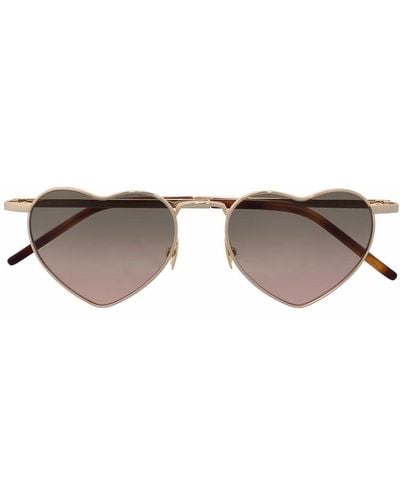 Saint Laurent Gradient Heart-shaped Sunglasses - Brown