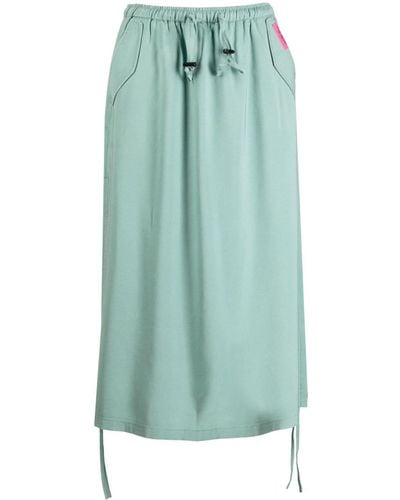 Izzue Lace-up Asymmetric Midi Skirt - Green