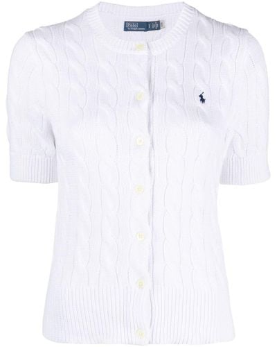 Polo Ralph Lauren Cable-knit Short-sleeve Cardigan - White