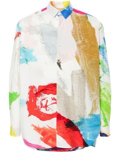 Daniela Gregis Abstract-print Cotton Shirt - White
