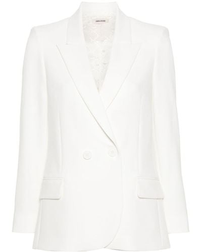 Zadig & Voltaire Visit Crystal-embellished Blazer - White