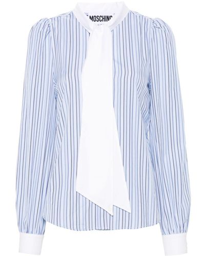 Moschino Striped cotton shirt - Azul