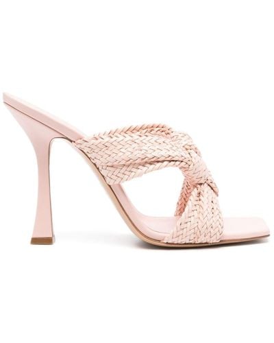 Casadei Minou Mules mit Webmuster 125mm - Pink