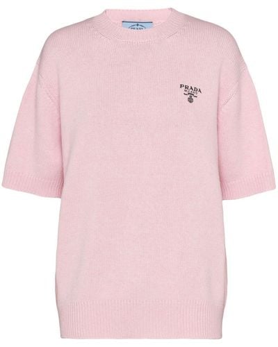 Prada Cashmere Crew-neck Sweater - Pink